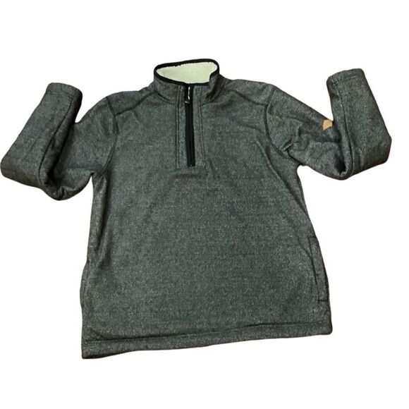 Orvis Sweater Gray 1/4 Zip Heavyweight Pullover Fleece Sherpa Lined Men Medium - Picture 3 of 9